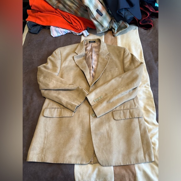 Men’s 42R Chaps tan blazer, ultrasuede finish - Picture 1 of 3